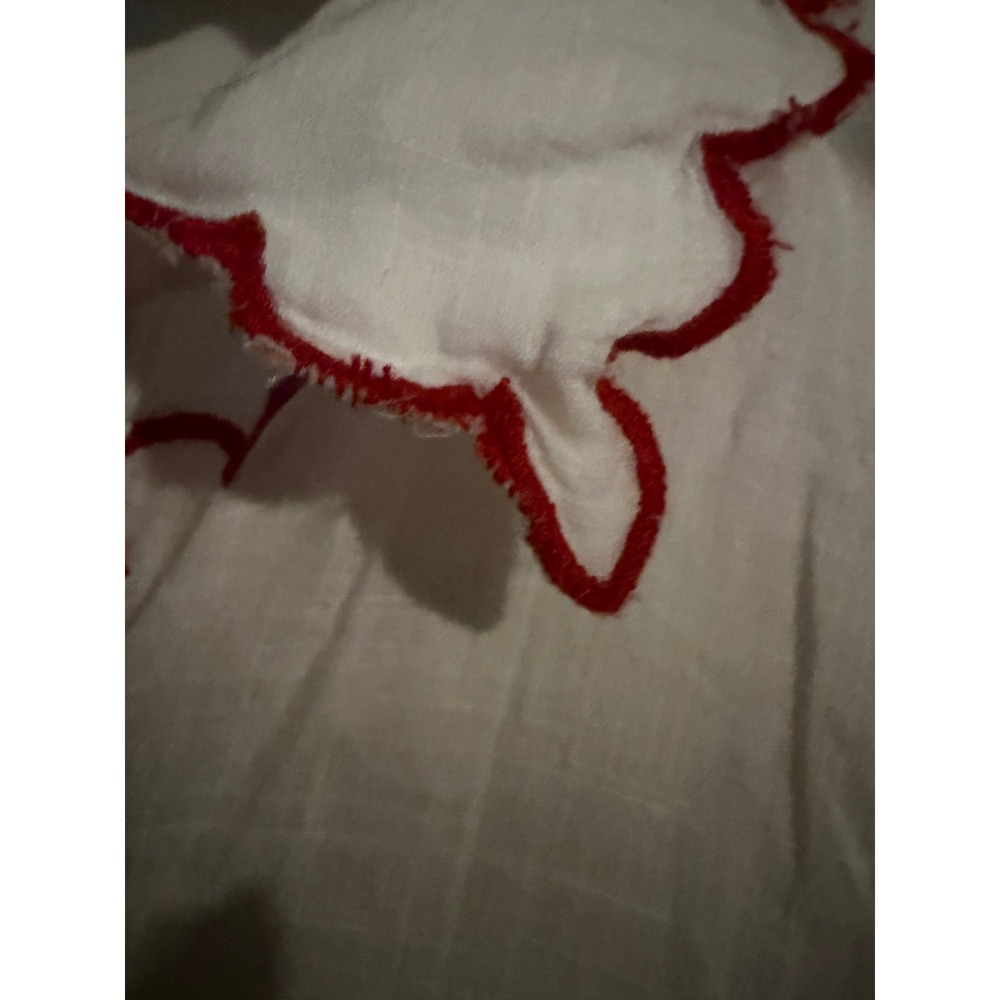 MAEVE Linen Blend Embroidered Scallop Trim Short Sleeve Button Down Shirt - Picture 4 of 10
